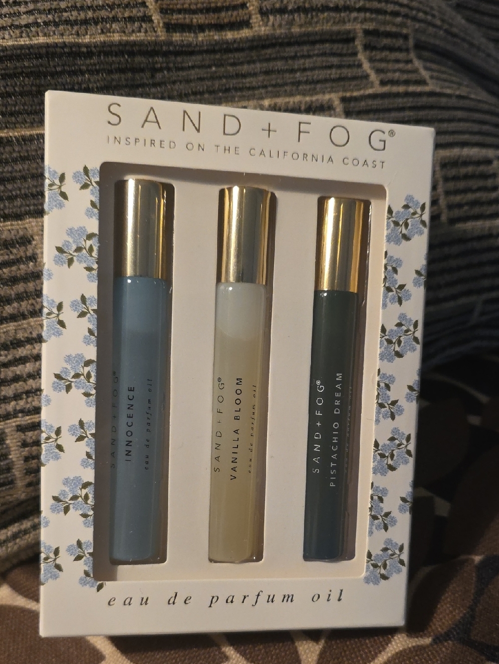 SAND+FOG Women Eau de Parfum Oil Trio — Blue, Cream, Green